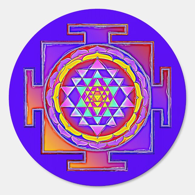 Sri Yantra - Hinduism Symbol Design 1 Sign (Front)