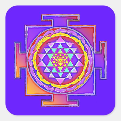 Sri Yantra _ Hinduism Symbol Design 1 Square Sticker