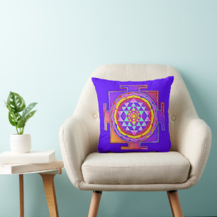 Sri Yantra - Hinduism Symbol Design 1 Throw Pillow