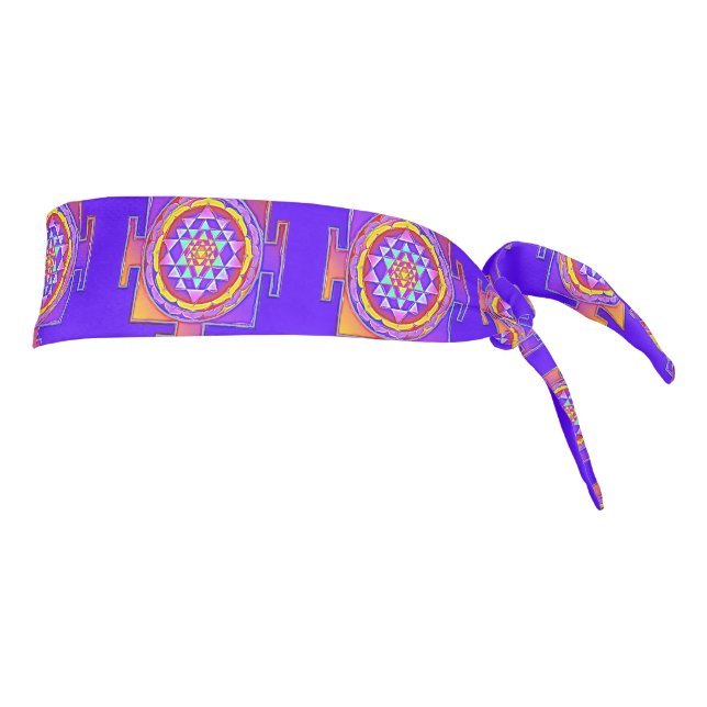 Sri Yantra - Hinduism Symbol Design 1 Tie Headband (Rotate 90)