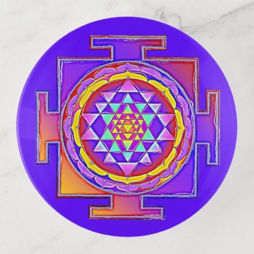 Sri Yantra _ Hinduism Symbol Design 1 Trinket Tray