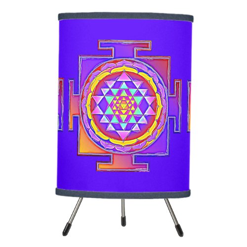 Sri Yantra _ Hinduism Symbol Design 1 Tripod Lamp