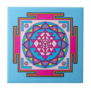 Sri Yantra Mandala Ceramic Tile