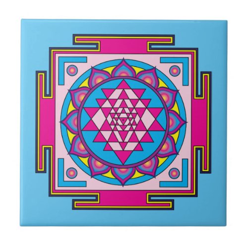 Sri Yantra Mandala Ceramic Tile