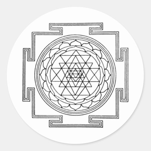 Sri Yantra Mandala Classic Round Sticker