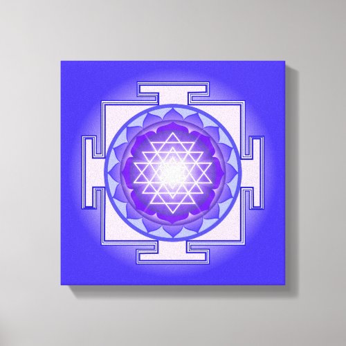 Sri Yantra Mandala Purple and Blue Canvas Print