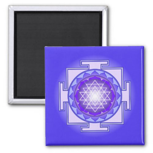 Sri Yantra Mandala Purple and Blue Magnet