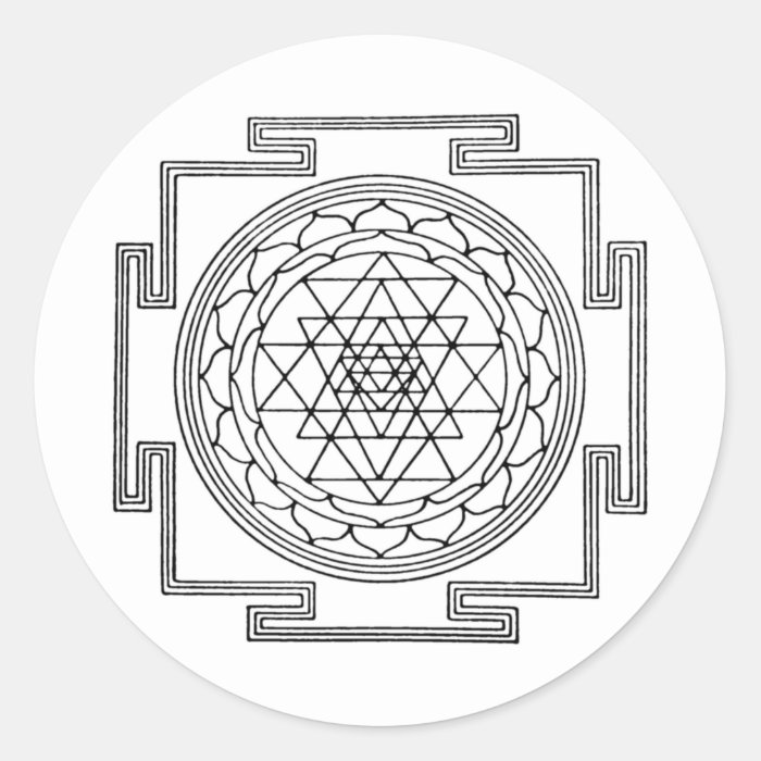 Sri Yantra Mandala Round Stickers