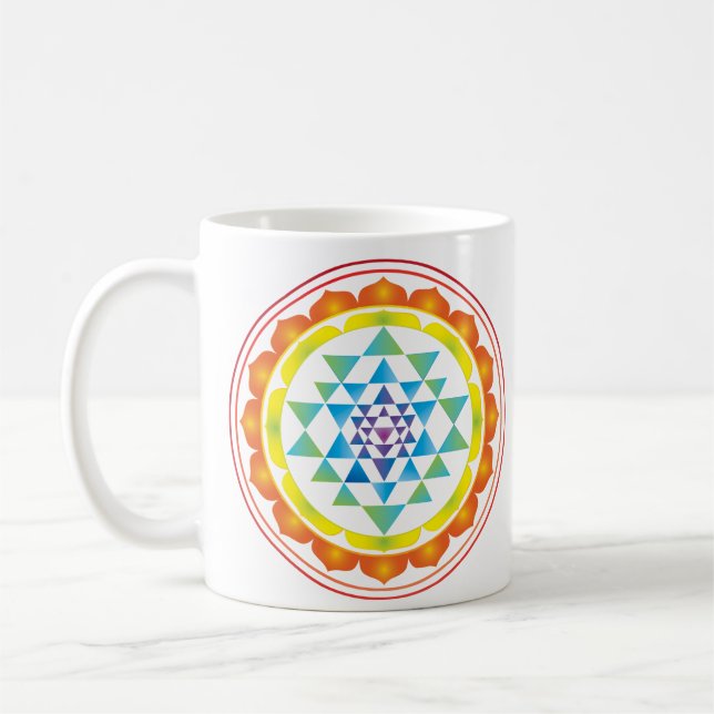 Sri Yantra Mystical Sacred Geometry Symbol Coffee Mug (Left)