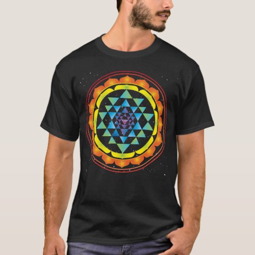 Sri Yantra Mystical Sacred Geometry Symbol T_Shirt