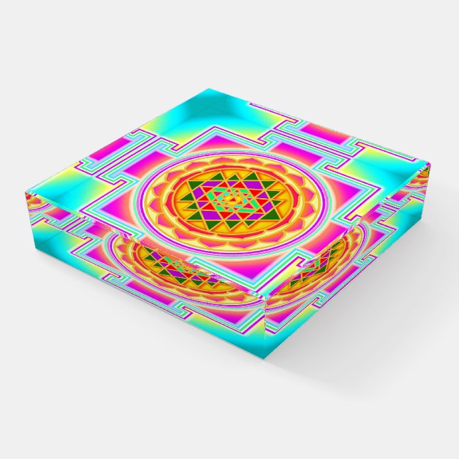 Sri Yantra Paperweight (Angled)