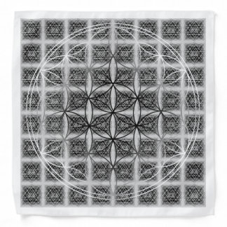 Sri Yantra Pattern with Flower of Life Bandana