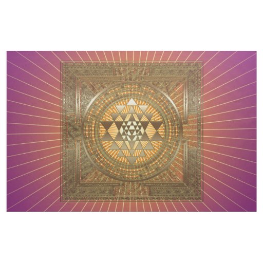 Sri Yantra Purple Sun - Fabric