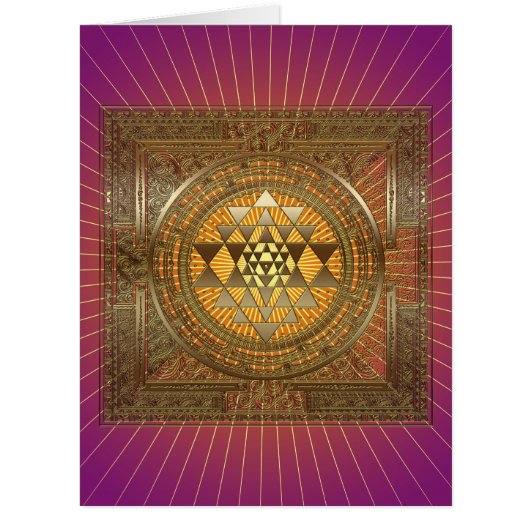 Sri Yantra Purple Sun - Greeting Card (Front)