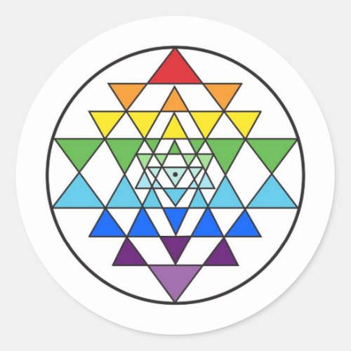 Sri Yantra Rainbow Sticker