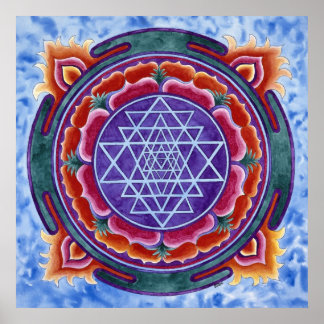 Sri Yantra round motif Poster