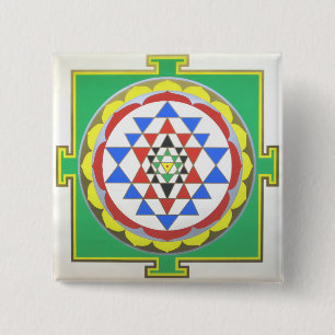 Sri Yantra Sacred Geometry - Accurate Colors Button