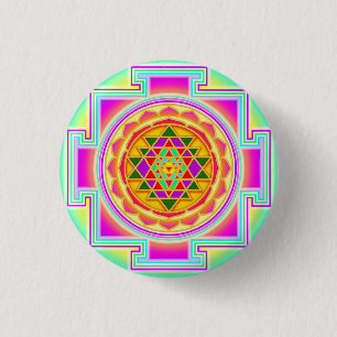 Sri Yantra Sacred Geometry Button