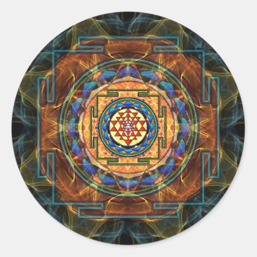 Sri Yantra _ Sacred Geometry Classic Round Sticker