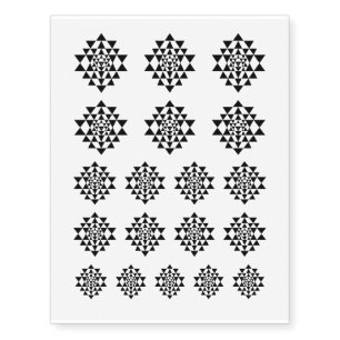 Sri Yantra Sacred Geometry Temporary Tattoos