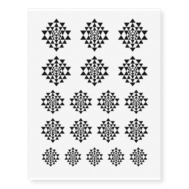 Sri Yantra Sacred Geometry Temporary Tattoos (Front)