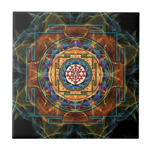 Sri Yantra _ Sacred Geometry Tile