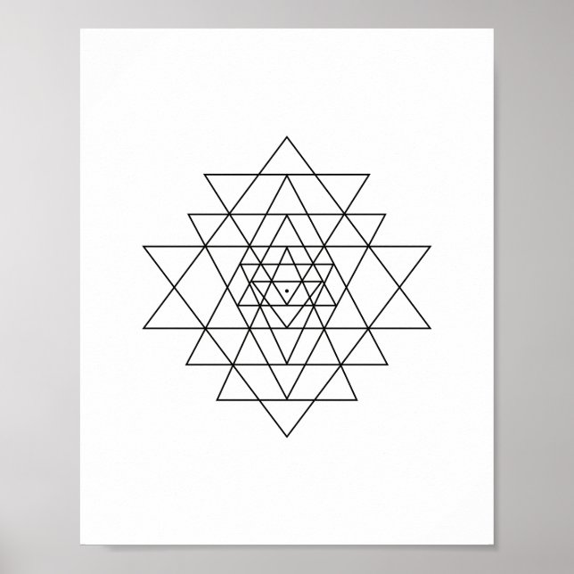 Sri Yantra Sacred Geometry Wall Art Poster (Front)