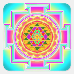 Sri Yantra Square Sticker