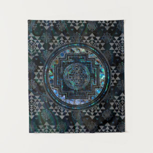 Sri Yantra / Sri Chakra Abalone Shell and Silver Tapestry