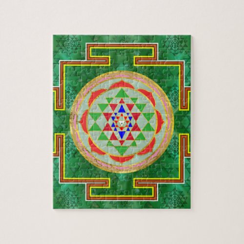 Sri Yantra   Sri Chakra in color Jigsaw Puzzle