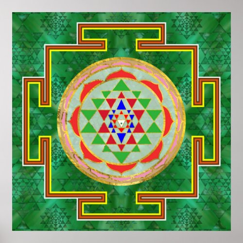 Sri Yantra   Sri Chakra in color Poster