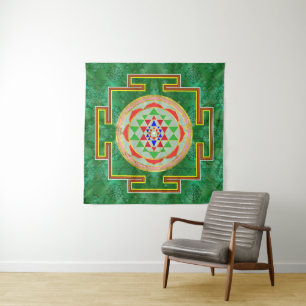 Sri Yantra / Sri Chakra in color Tapestry