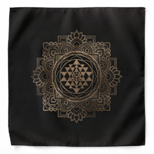 Sri Yantra  / Sri Chakra in golden lotus Bandana