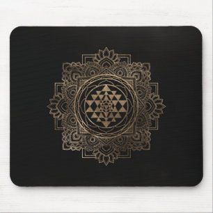 Sri Yantra / Sri Chakra in golden lotus Mouse Pad