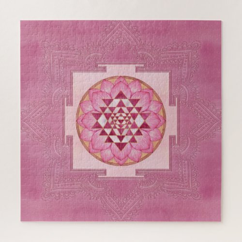 Sri Yantra   Sri Chakra in lotus Jigsaw Puzzle