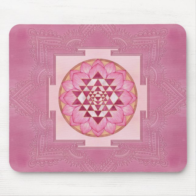 Sri Yantra  / Sri Chakra in lotus Mouse Pad (Front)