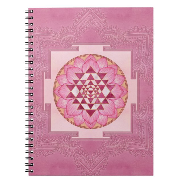 Sri Yantra / Sri Chakra in lotus Notebook (Front)