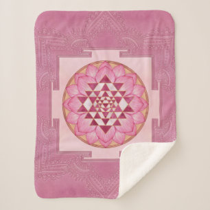 Sri Yantra  / Sri Chakra in lotus Sherpa Blanket