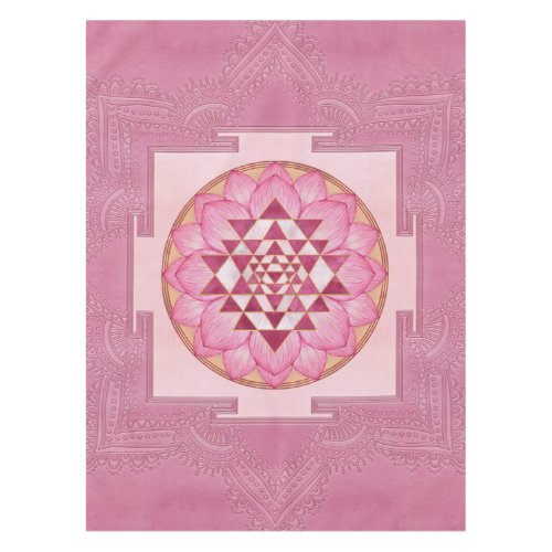 Sri Yantra   Sri Chakra in lotus Tablecloth