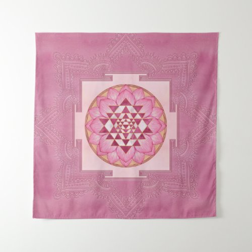 Sri Yantra  Sri Chakra in lotus Tapestry