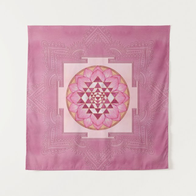 Sri Yantra / Sri Chakra in lotus Tapestry (Front)