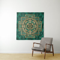 Sri Yantra / Sri Chakra Malachite and gold