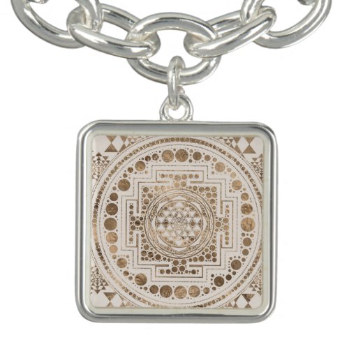 Sri Yantra   Sri Chakra Pastel Gold Bracelet