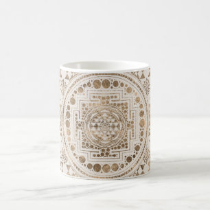 Sri Yantra / Sri Chakra Pastel Gold Coffee Mug