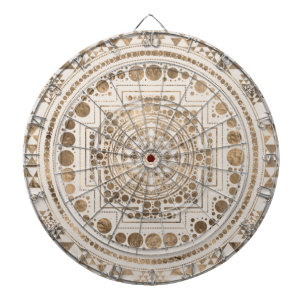Sri Yantra / Sri Chakra Pastel Gold Dart Board