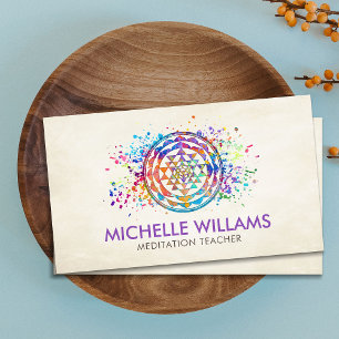 Sri Yantra / Sri Chakra watercolor Business Card