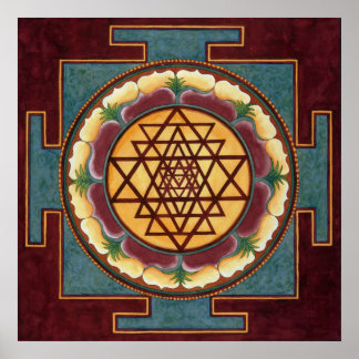 Sri Yantra water color Poster
