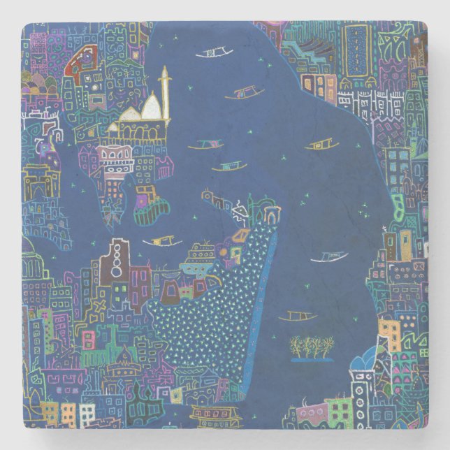 Srinagar Days - Marble Stone Coaster (Front)