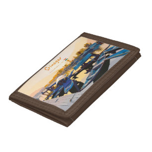 Srinagar, India - Dal Lake Shikara Boats Tri-fold Wallet