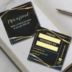  Sript Gold and Black Refera friend   Loyalty Card